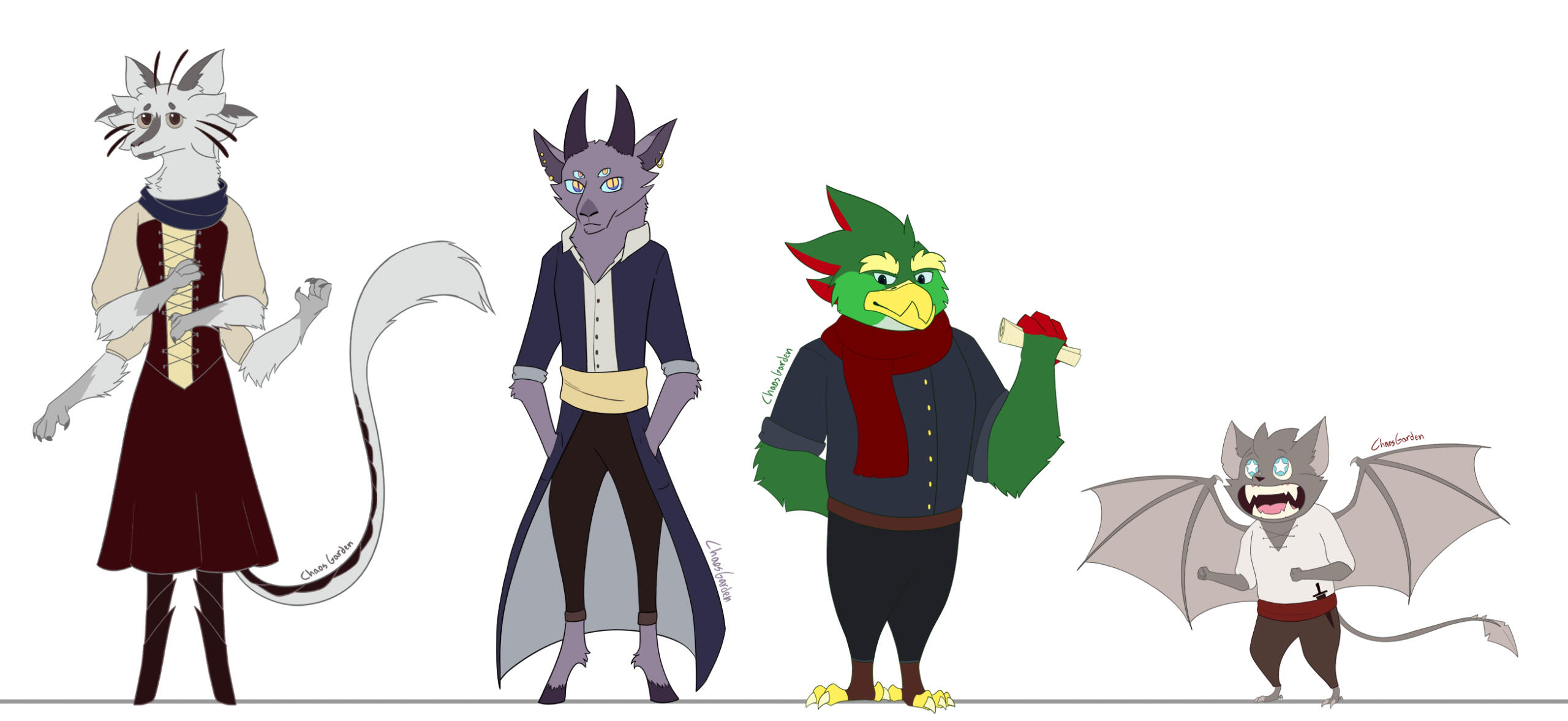 Height chart of my "Seafaring Story" characters