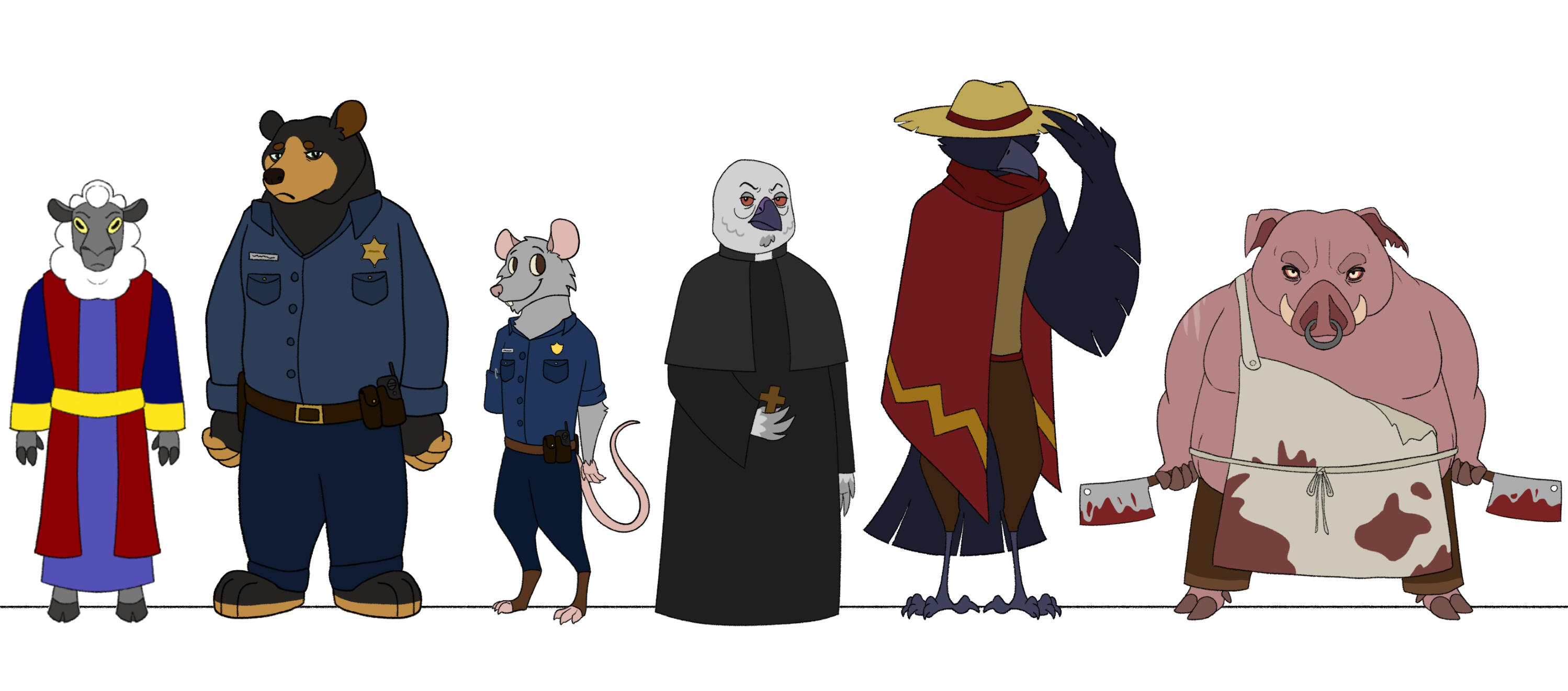 Height chart of my "Stranger in Nettledale" characters